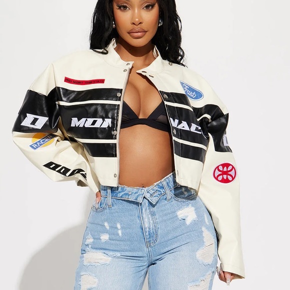 Cropped Faux Leather Jacket - Picture 4 of 8